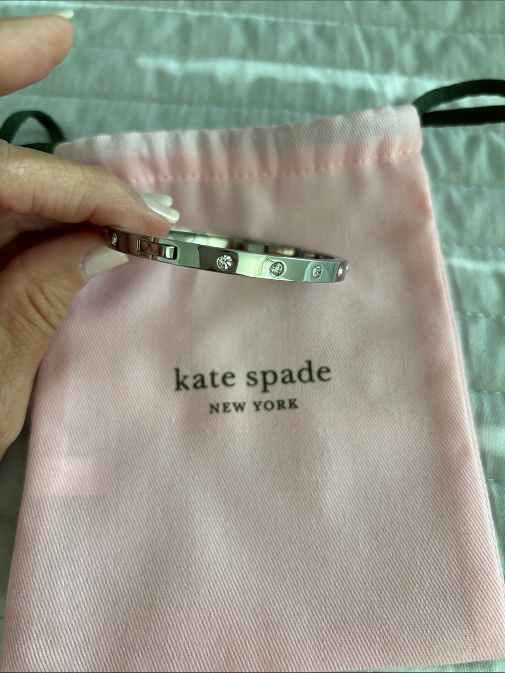 Kate Spade Silver Bezel CZ Bangle Bracelet